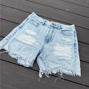 Distresse Mom Jean Shorts